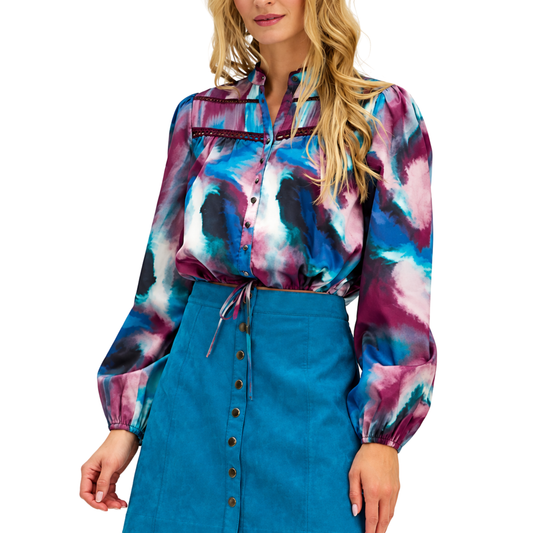 NAVY BLOUSE MARBLE